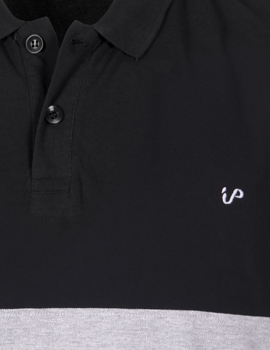 Men's Polo Shirt Black-GreyMelange-Navy Colour Block