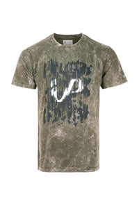 Men's Acid Wash Splash Design T-Shirt