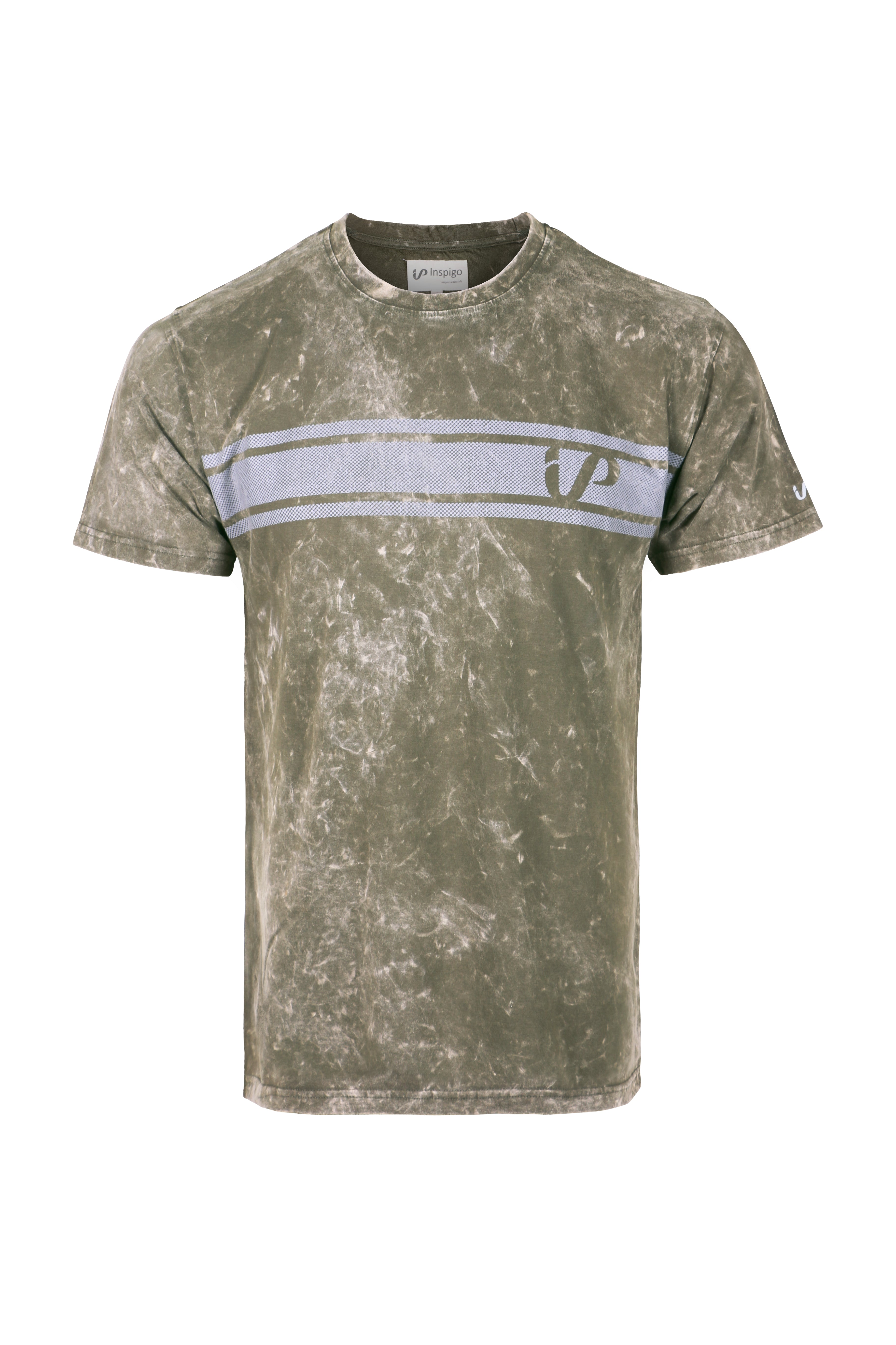 Men's Acid Wash Stripe Design T-Shirt