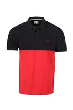 Load image into Gallery viewer, Men&#39;s Polo Shirt Black-Red Colour Block
