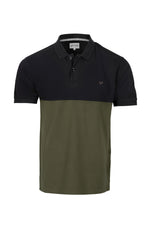 Load image into Gallery viewer, Men&#39;s Polo Shirt Black-Olive Colour Block
