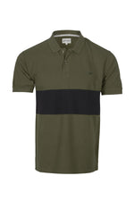 Load image into Gallery viewer, Men&#39;s Polo Shirt Olive-Black Colour Block
