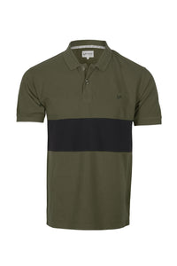 Men's Polo Shirt Olive-Black Colour Block