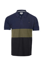 Load image into Gallery viewer, Men&#39;s Polo Shirt Navy-Olive-Black Colour Block
