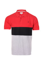 Load image into Gallery viewer, Men&#39;s Polo Shirt Red-Black-GreyMelange Colour Block
